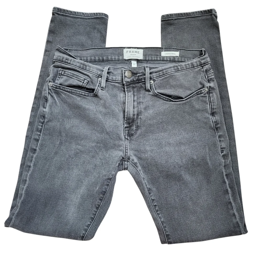 Frame L'Homme Skinny Gray Jeans Size 31